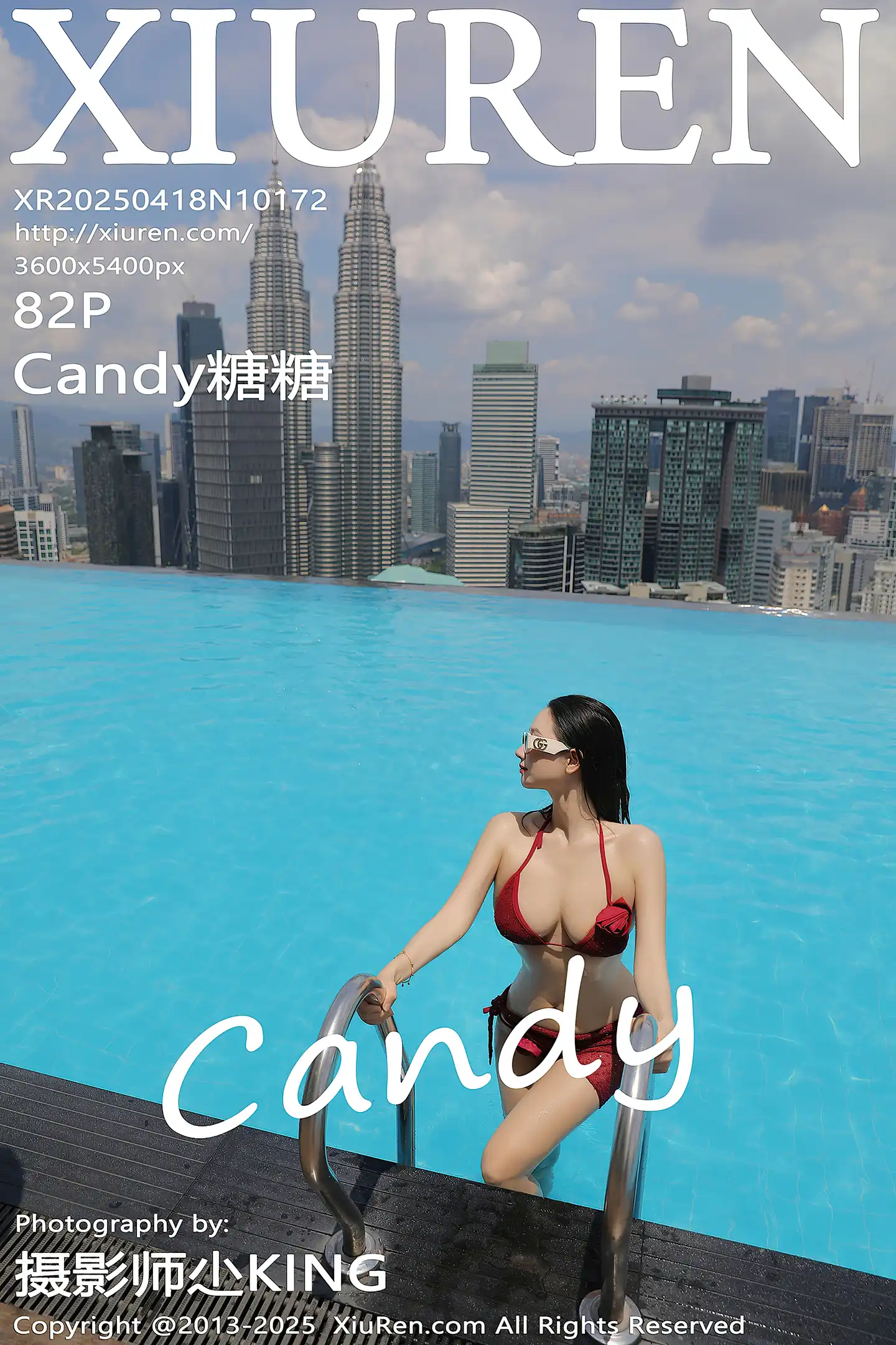 [XiuRen秀人网] VOL.10172 模特Candy糖糖泳池场景性感红色比基尼服饰秀丰腴身材诱惑写真82P-秀人网官方网站